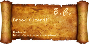 Brood Ciceró névjegykártya